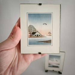 Orijinal Çerçeveli İllüstrasyon Baskı Çifti