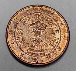 AVUSTURYA 2010 1 EURO CENT #2