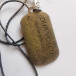 DUR YOLCU TÜRK BAYRAKLI KOLYE