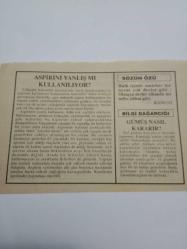 20 Şubat 1995-Orijinal Takvim Yaprağı-Doğum Günü-Söz,Nişan,Nikâh,Düğün ve Önemli Günler Hediyesi-Fatih Hak ve Hizmet Vakfı-Ayet/Hadis(Hakim)-Aspirini Yanlış Mı Kullanılıyor?-Kanuni-Gümüş Nasıl Kararır