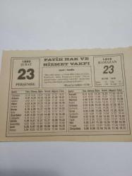 23 Şubat 1995-Orijinal Takvim Yaprağı-Doğum Günü-Söz,Nişan,Nikâh,Düğün ve Önemli Günler Hediyesi-Fatih Hak ve Hizmet Vakfı-Ayet/Hadis(Riyaz'üs Salihin:1/130)-(Dünden Devam)-Sözün Özü-A ve E Vitamini Kataraktı Önlüyor