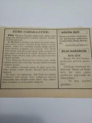27 Şubat 1995-Orijinal Takvim Yaprağı-Doğum Günü-Söz,Nişan,Nikâh,Düğün ve Önemli Günler Hediyesi-Fatih Hak ve Hizmet Vakfı-Ayet/Hadis(Ebu Davut,Nesei)-Fitre(Sadaka-ı Fıtr)-(Jonathan Swift)-Boş Şişe