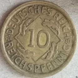 ALMANYA  1936 D   10  RENTENPFENNIG