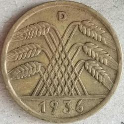 ALMANYA  1936 D   10  RENTENPFENNIG
