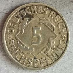 ALMANYA  1936 A   5  REICHPFENNIG