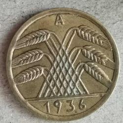 ALMANYA  1936  A   5  REICHSPFENNIG