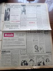 Vatan Gazetesi - Turkish Newspaper - 28 Haziran 1958 - Fena bir imtihan yazan Ahmet Emin Yalman Başmakale - Kıbrıs için resmi cevabımız açıklandı - Kıbrıs'ta taksimi kabul etmenin zamanı gelmiştir - patrikhane sorduğumuz 5 suale cevap vermiyor - Kıbrıs için yapılan Aydın mitinginden bir fotoğraf - Kurban bayramınız kutlu olsun fotoğraf - Avrupa güzeli bugün seçiliyor fotoğraf - CHP iktidara gelirse tutacağı yolu izah etti - Kıbrıs konusunda tutumunu açıklamayan patrikhane siyasi bir mesele addetti - Bern büyükelçimiz Fahrettin Kerim Gökay namaz kıldı - Celal Bayar ve Adnan Menderes İstanbul'da - şeker kuyruğu fotoğraf - yandan akıyor yandan yazan Adnan Veli Yazı Dizisi - Cezayir milliyetçileri fransızlarla çarpışıyor - Bayram ve yazan Emil Galip Sandalcı - siyasi hadiselerin tarafsız hikayesi yazan İsak Kohen - Ev Kadın Moda - kalbimin sahibi yazan Nihal Yeğinobalı yazı dizisi - Galatasaray Beşiktaş federasyon Kupasının ilk final maçı Mithatpaşa stadında - Turgay Şeren - Recep Adanır
