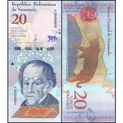 VENEZUELA 20 BOLİVAR 2018. ÇİL KONDİSYON.