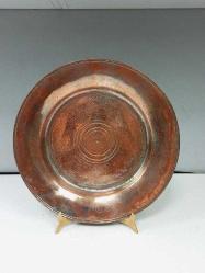 Antika Osmanlı Saz Tuğralı ve Mühürlü Kızıl Bakır Büyük Lenger