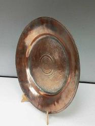 Antika Osmanlı Saz Tuğralı ve Mühürlü Kızıl Bakır Büyük Lenger