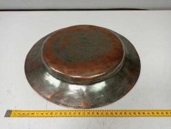 Antika Osmanlı Saz Tuğralı ve Mühürlü Kızıl Bakır Büyük Lenger