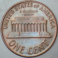 AMERİKA BİRLEŞİK DEVLETLERİ 1 CENT 1964 LINCOLN MEMORIAL CENT. 19 mm ÇİLALTI.