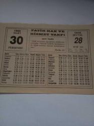 30 Mart 1995-Orijinal Takvim Yaprağı-Doğum Günü-Söz,Nişan,Nikâh,Düğün ve Önemli Günler Hediyesi-Fatih Hak ve Hizmet Vakfı-Ayet/Hadis(Tevbe:32)-Cami-Mektep-S.Demirel-Casio'dan Kan Basıncını Ölçen Süper Saat