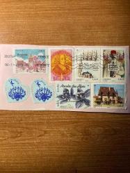 8 Adet Damgalı Fransa Pulları