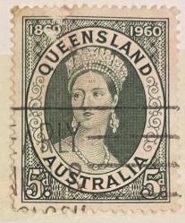 1860.1960.İNGİLTERE SÖMÜRGE QUEENSLAND AVUSTURALYA..TEK PUL DAMGALI