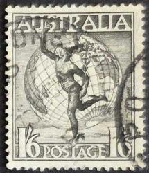 +++ AVUSTRALYA HERMES , HARİTA      1948     - DAMGALI