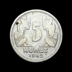 5 Kuruş 1942, KM#862