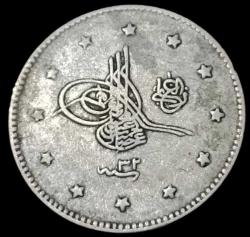 LOT.10 » Abdülhamid 1293/32 2 Kuruş gümüş 2.40g
