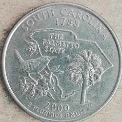 AMERİKA  2000 P     ÇEYREK DOLAR  25 CENT     HATIRA   50 Eyalet Çeyreklikleri - Güney Karolina