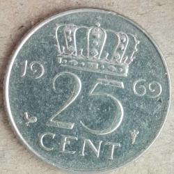 HOLLANDA  1969  25 CENT