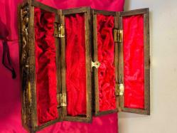 2 adet ahşap kutu, marküteri