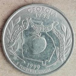 AMERİKA  1999  P   25 CENT  ÇEYREK DOLAR  HATIRA  50 Eyalet Çeyreklikleri - Georgia