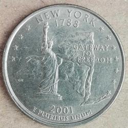 AMERİKA  2001 D    25 CENT  ÇEYREK DOLAR  HATIRA  50 Eyalet Çeyreklikleri - New York