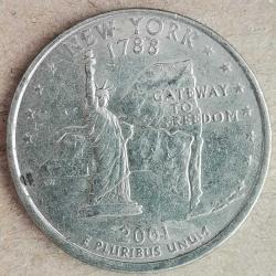 AMERİKA  2001 P    25 CENT  ÇEYREK DOLAR  HATIRA  50 Eyalet Çeyreklikleri - New York