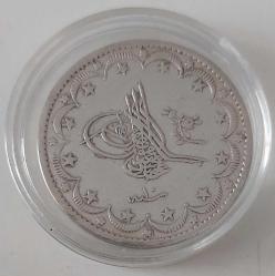 OSMANLI GÜMÜŞ 20 KURUŞ (MECİDİYE) SULTAN II. ABDÜLMECİT 1255-10 ORİJİNAL ÇİLALTI 2PP3RR1A ÇOK ÇOK NADİRDİR