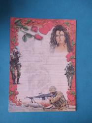 Asker Desenli Mektup Kağıdı