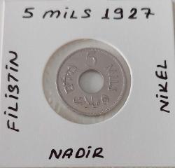 1927 FİLİSTİN 5 MILS ORİJİNAL MADENİ PARASI ÇİL D3RRR1 ORİJİNALİ PEK ÇIKMAZ