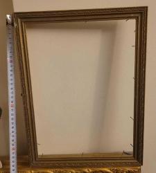 LOT.9 » ANTİKA AHŞAP ÇERÇEVE - ALTIN YALDIZLI. KOLEKSİYONLUK.