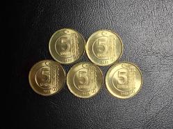 2023 YILI 5 KURUŞ 5  Lİ  SET ÇİL ( SARI RENKLİ ) TCM 0830