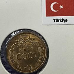 Türkiye 1000 Lira 1995. Bayraklı Kapamasında.