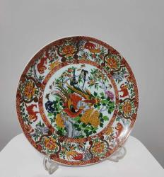 Çin Damgalı Sülün Kuşu Detaylı El Yapımı Porselen Tabak