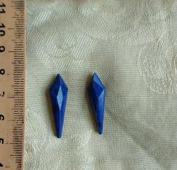 AAA Kalite Lapis Geometrik Kesim Eş Çift (Küpe Taşı) 3 cm