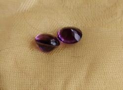 Doğal Ametist Çift Taş Faceted Dome Cabochon 8-9 mm