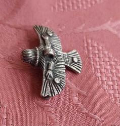 925 Ayar Gümüş Native American Kachina Thunderbird Broş 1970