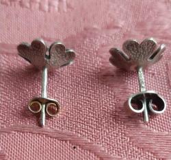 Rus gümüş çiçek küpe.