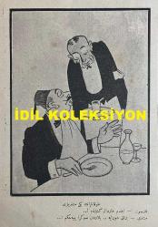 Osmanlıca Akbaba Mizah Dergisi-Gazetesi, Orijinal Dönem Basım, (Ottoman Magazine-Newspaper) - 23 Haziran 1924 - Sayı: 162 - Rumi: 23 Haziran 1340 - Hicri: 22 Zilkade 1342 - Karikatürist Ramiz Gökçe'nin Mussolini Temalı Çalışması: 