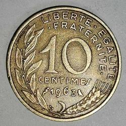 FRANSA  1963  10 CENTIMES