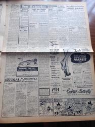 Vatan Gazetesi - Turkish Newspaper - 17 Eylül 1953 - Yabancı Sermaye teşvik Ediliyor - Portsmouth'dan İntibalar Yazan Ahmet Emin Yalman Başmakale - Kore'de Esir Düşen Subay Ve Erlerimizden İlk Kafile Geldi fotoğraf - Vatan Gazetesi Saidi Kürdi Davası - Çok Çirkin Bir Karikatür - Avrupa Güzeli Sylvaine Carpentier Bugün Gidiyor - Yeşil Gözlü Soledad Yazan Greta Granor Yazı Dizisi - Devlet Havayolları'nın Hac Seferleri Bitti - Hoş Memo Karikatür Çizen Al Capp - Yeni Bir Radar Cihazı Yapıldı - Afrika'da 4 Ay Yazan Tunç Yalman Yazı Dizisi - İstanbul Kapılarında Fethin Büyük Tarihi Romanı Yazan Feridun Fazıl Tülbentçi Yazı Dizisi - Öğretim Eğitim Gençlik Köşesi - Kore Köprüleri Yazan James Michener Yazı Dizisi - Mühendis Selahattin Genç'in İcadı - Batı Trakya Türkleri - Maltepe'de Bir Çeşme Açıldı - Maya Sanat Galerisi Dün Açıldı - Electro Düdüklü Tencere - Krem Pertev - İstanbul Ankara İzmir Teknik Üniversite Radyosu Programı - Bulmaca - Good Year Lastikleri