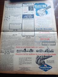 Vatan Gazetesi - Turkish Newspaper - 17 Eylül 1953 - Yabancı Sermaye teşvik Ediliyor - Portsmouth'dan İntibalar Yazan Ahmet Emin Yalman Başmakale - Kore'de Esir Düşen Subay Ve Erlerimizden İlk Kafile Geldi fotoğraf - Vatan Gazetesi Saidi Kürdi Davası - Çok Çirkin Bir Karikatür - Avrupa Güzeli Sylvaine Carpentier Bugün Gidiyor - Yeşil Gözlü Soledad Yazan Greta Granor Yazı Dizisi - Devlet Havayolları'nın Hac Seferleri Bitti - Hoş Memo Karikatür Çizen Al Capp - Yeni Bir Radar Cihazı Yapıldı - Afrika'da 4 Ay Yazan Tunç Yalman Yazı Dizisi - İstanbul Kapılarında Fethin Büyük Tarihi Romanı Yazan Feridun Fazıl Tülbentçi Yazı Dizisi - Öğretim Eğitim Gençlik Köşesi - Kore Köprüleri Yazan James Michener Yazı Dizisi - Mühendis Selahattin Genç'in İcadı - Batı Trakya Türkleri - Maltepe'de Bir Çeşme Açıldı - Maya Sanat Galerisi Dün Açıldı - Electro Düdüklü Tencere - Krem Pertev - İstanbul Ankara İzmir Teknik Üniversite Radyosu Programı - Bulmaca - Good Year Lastikleri