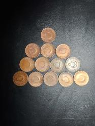 1962.....1974 YILLARI ARASI 13 ADET DEĞİŞİK KONDİSYONLARDA 10 KURUŞ ( BAKIR ) TCM 2054