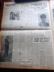 Vatan Gazetesi - Turkish Newspaper - 22 Ağustos 1954 - gayri mesul bir hareket yazan Ahmet Emin Yalman Başmakale - Demokrat Parti Kongresi 20 ekimde toplanıyor - Ticaret bakanı Sıtkı Yırcalı İzmir fuarının açılışında konuşuyor fotoğraf - Türkiye Kıbrıs meselesini yakından takip ediyor - Türk ve buzdolabı satan tacirlerin etikete itirazı - Başvekil Adnan Menderes gazetecilerin yemeğinde bulundu fotoğraf - yeni polislere Dün diploma verildi fotoğraf - Sovyet casusu Yatsikof 30 yıl hapse mahkum oldu - cumhurbaşkanı Celal Bayar'ın Tito'ya Armağan edeceği atlar fotoğraf - Gülhane sergisi hesapları inceleniyor - Boğaziçi sigaraları değişti - Tef mecmuası toplattırıldı - Fahrettin Kerim Gökay İsviçre'de Migrosçularla görüşecek - Amerikalı film artisti Douglas Fairbanks sabah Türkiye'de ayrılıyor Fotoğraf - Osmanlı tarihinde sayfalar yazan Feridun Fazıl Tülbentçi Yazı Dizisi - General Ali Fuat Cebesoy'un siyasi hatıraları Yazı Dizisi - Gina Lollobrigida fotoğraf - Good Year Lastikleri
