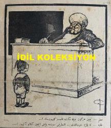 Osmanlıca Akbaba Mizah Dergisi-Gazetesi, Orijinal Dönem Basım, (Ottoman Magazine-Newspaper) - 18 Şubat 1924 - Sayı: 126 - Rumi: 18 Şubat 1340 - Hicri: 12 Recep 1342 - Karikatürist Ramiz Gökçe'nin Çalışması: 