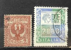 2 ADET DAMGALI İTALYA PULU p343c