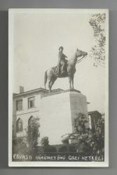 BURSA HÜKÜMET ÖNÜ GAZİ HEYKELİ TEMALI ESKİ FOTOKART...