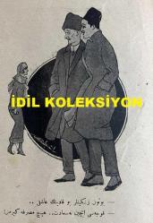 Osmanlıca Akbaba Mizah Dergisi-Gazetesi, Orijinal Dönem Basım, (Ottoman Magazine-Newspaper) - 3 Kasım 1924 - Sayı: 200 - Rumi: 3 Teşrin-i Sani 1340 - Karikatürist Ramiz Gökçe'nin Çalışması: 