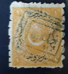 Osmanlı Duloz 1869 1 kuruş-  isfila 71 nolu pul - damgalı